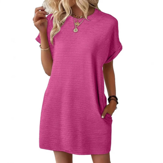 Evasha | Casual Round Neck Summer Dress